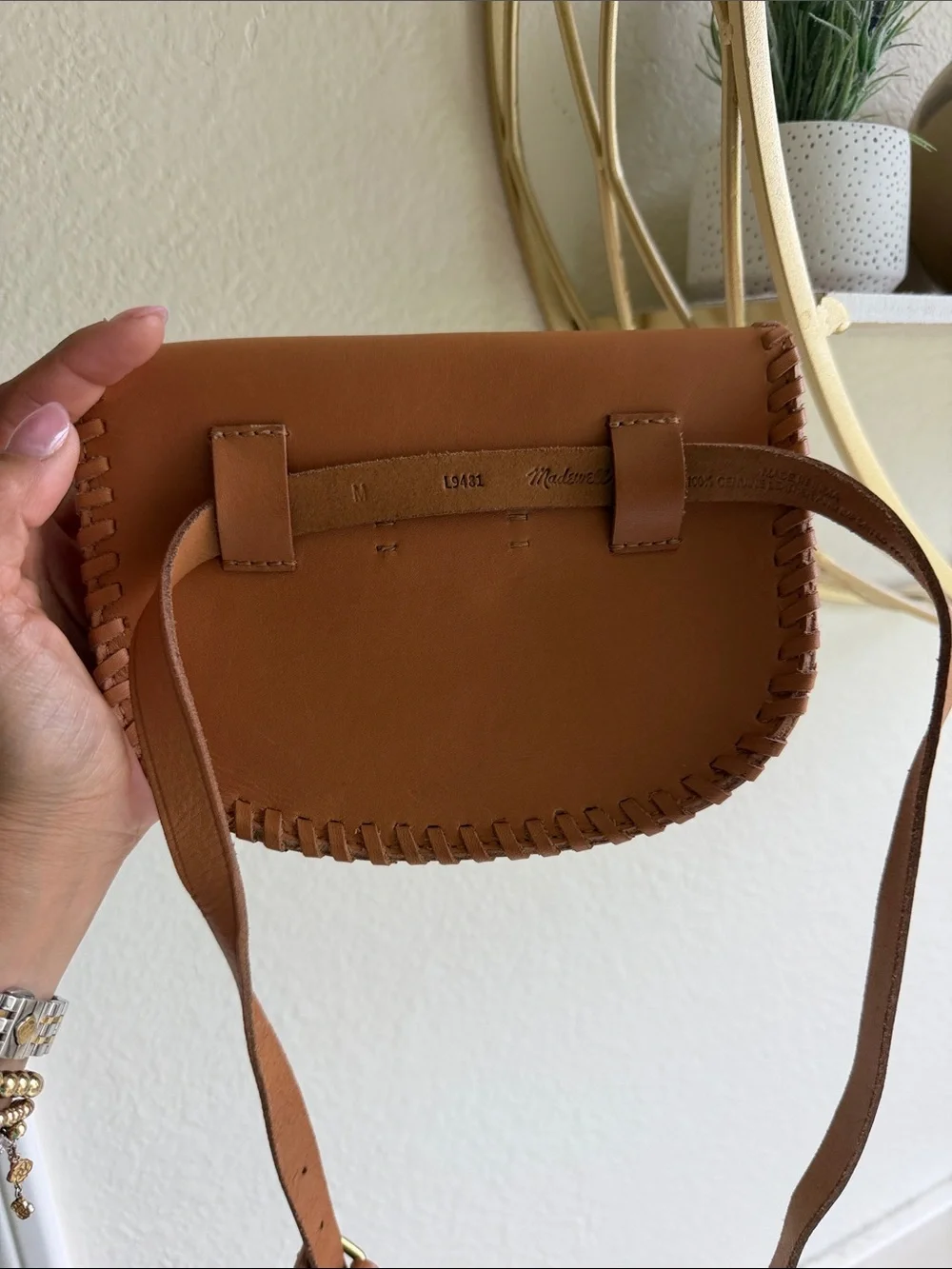 Madewell Tan Whipstitched Leather belt bag